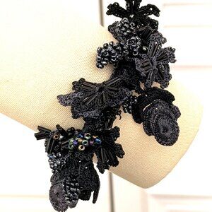 Traditional Turkish New Oya, Collectable bracelet Black & Grays